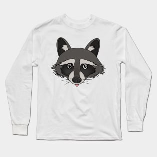 Adorable Cartoon Raccoon Print Long Sleeve T-Shirt